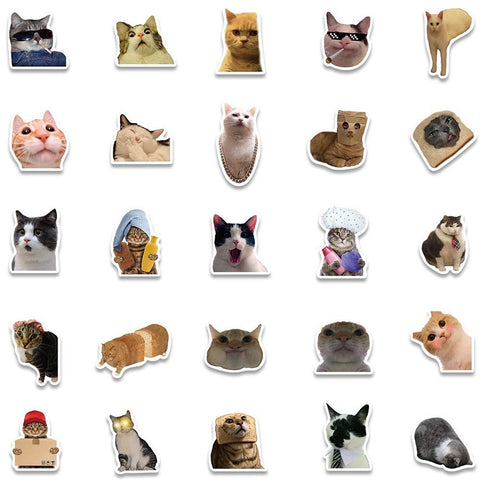10/30/50/100pcs Funny Cat Dog Meme Stickers Decal DIY Scrapbook-TB01647-Veeddydropshipping
