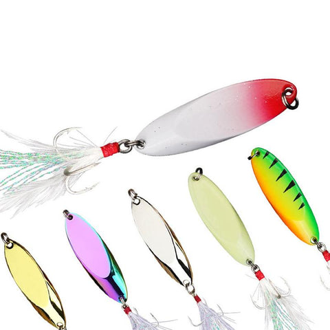 1PCS 7g-28g Metal Spinner Spoon Trout Fishing Lure Hard Bait Sequins Noise Paillette-OS00466-Veeddydropshipping