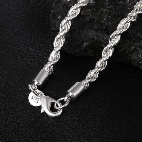 925 Sterling Silver  chain Necklace Bracelets  Jewelry Set -JW00202-Veeddydropshipping