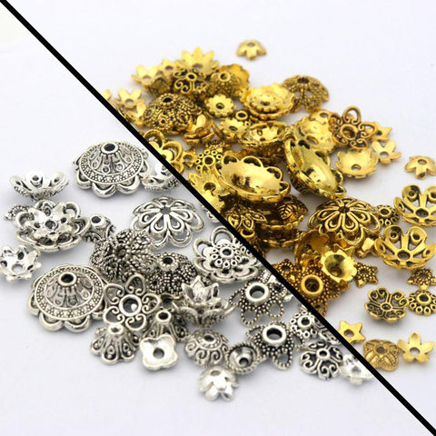 Tibetan Copper Metal Loose Spacer Bead Caps For Making DIY -JW01630-Veeddydropshipping