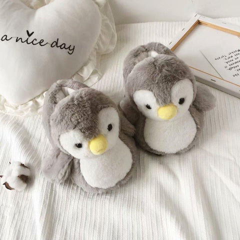 Filled PP Cotton Penguin Doll Home Slippers Soft Animal-BS01127-Veeddydropshipping