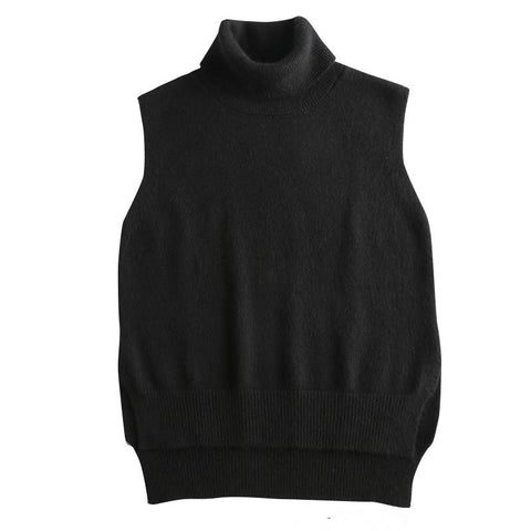 Women Knitted High-neck Vest Loose Comfortable Cashmere Sweater-Veeddydropshipping