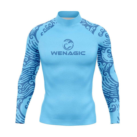 New Men Rash Guard Long Sleeves Surf Diving Swimwear Quick Dry Sunscreen Beach -OS00229-Veeddydropshipping