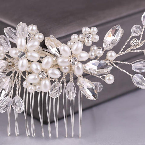 Wedding Hair Comb Pearl Hair Pins and Clips for Women  -JW00473-Veeddydropshipping