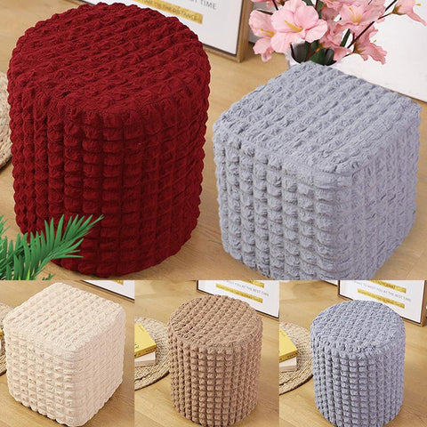 Bubble Lattice Dustproof Solid Color Sofa Stool Cover-HA00547-Veeddydropshipping