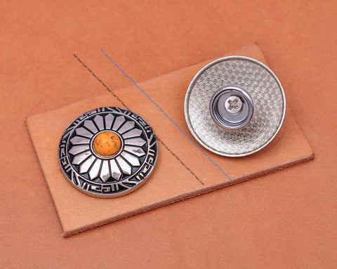 Turquoise Concho Snap Button Connector For DIY Leathercraft-BS00713-Veeddydropshipping