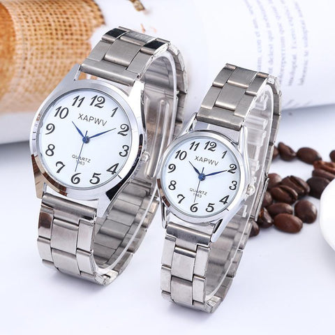 Fashion Quartz Wrist Watch Steel Strap Couple Watch Gift-JW00947-Veeddydropshipping