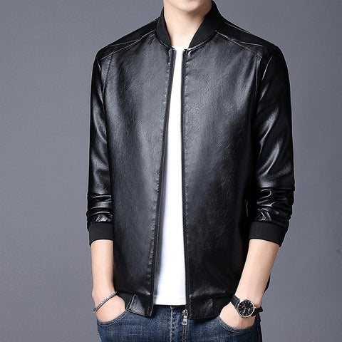 Leather Jacket Coat Men Autumn Fashion Biker Vintage-MF01398-Veeddydropshipping