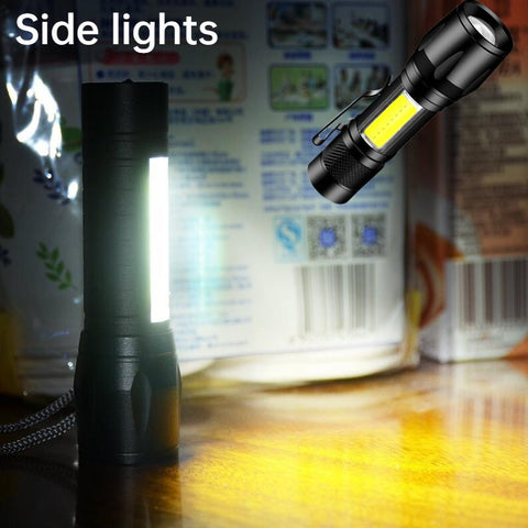Mini Rechargeable LED Flashlight High Power Zoom Torch Outdoor Camping-TI00768-Veeddydropshipping