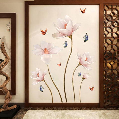 Removable 3D Butterfly Flower Wall Sticker-HA00217-Veeddydropshipping