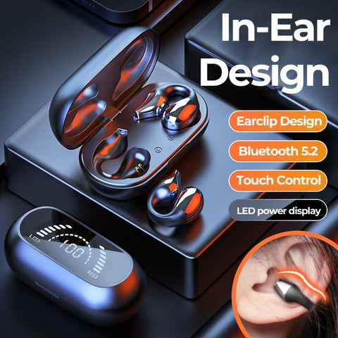 TWS Wireless Headphones Bluetooth 5.2 Bone Conduction Earphones Earclip -CE01038-Veeddydropshipping