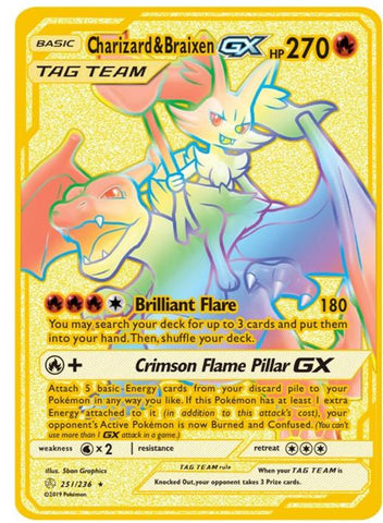 Anime Pokemon Cards Golden Metal Card Cosplay Charizard-TB01622-Veeddydropshipping