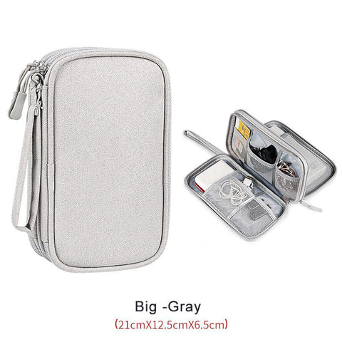 Travel Organizer Bag Cable Storage Organizers Pouch Carry Case Portable Waterproof Double Layers-PA00882-Veeddydropshipping