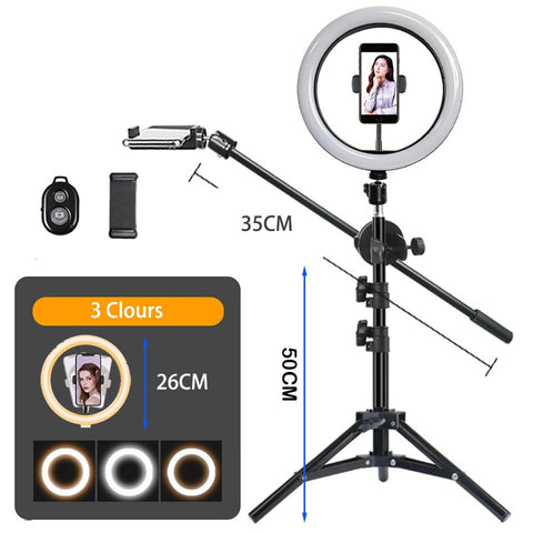 26CM Selfie LED Ring Light With Adjustable Desk Phone Shooting Bracket Stand Photography-PA00810-Veeddydropshipping