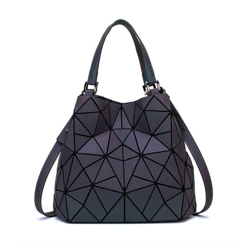 Holographic reflective geometric bags for women Quilted Shoulder-BS00155-Veeddydropshipping