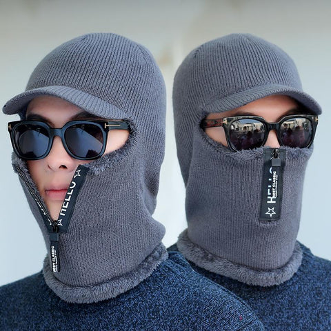 Men Winter Warm Wool Hat Outdoor Cycling Ear Protection Warm Thicken Bicycle -OS01115-Veeddydropshipping