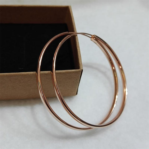 New Platinum Plated 925 Sterling Silver Women Hoop Earrings-JW00052-Veeddydropshipping
