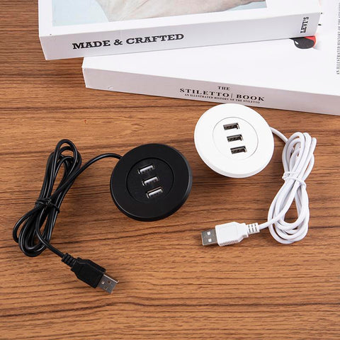 150cm Grommet Hole In-Desk Mounting 3 Ports USB 2.0 Hub For Laptop PC Computer-CE00148-Veeddydropshipping