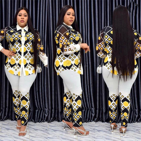 African Clothing Plus Size Women Tops Pants-WF01716-Veeddydropshipping