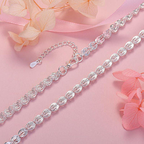 New 925 Sterling silver  chain bracelet neckalce jewelry set  -JW00350-Veeddydropshipping