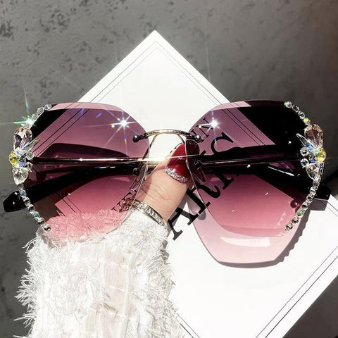 Luxury Brand Designer Rimless Sunglasses-WF01301-Veeddydropshipping