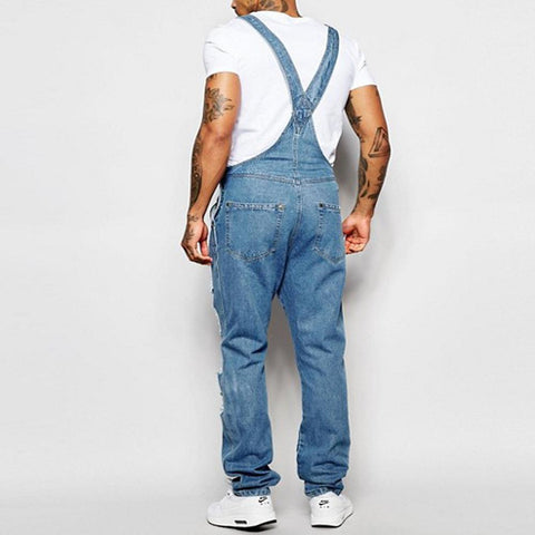 Fashion Full Length Suspender Pants Homme Jeans-MF00609-Veeddydropshipping