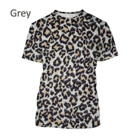 leopard print 3D printed casual short sleeve-MF00160-Veeddydropshipping