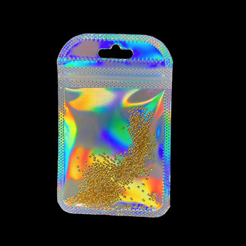 50pcs Iridescent Bag Transparent Laser Thicken Plastic Bags -JW01661-Veeddydropshipping