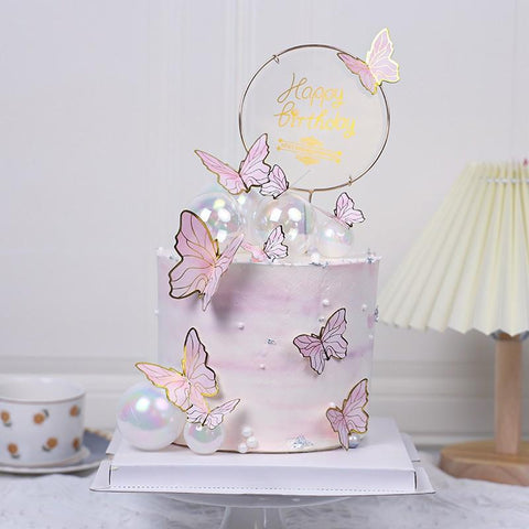 Decorations Romantic Butterflies Cake Toppers-HA00737-Veeddydropshipping