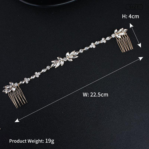 Classic Wedding Long Hair  Crystal Bride Hair Jewelry -JW00490-Veeddydropshipping