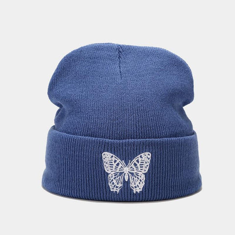 Butterfly Knitted Cap Women&#39;s Warm Beanies-MF00980-Veeddydropshipping