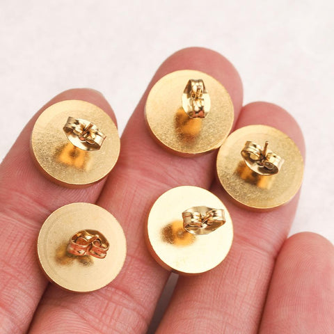 Stainless Steel Earring Base Round Stud Earrings Hooks Connector Diy-JW01558-Veeddydropshipping