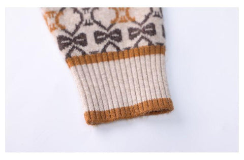 Women Vintage Long Sleeve Sweaters Neck Loose-Veeddydropshipping