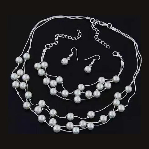 Multilayer Pearl Jewelry Set Luxury 2-Color Fashion   -JW00315-Veeddydropshipping