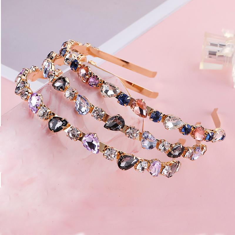 Bridal Tiaras Crowns Female Simple Crystal Headband -JW00540-Veeddydropshipping