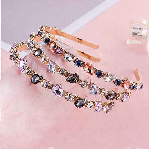Bridal Tiaras Crowns Female Simple Crystal Headband -JW00540-Veeddydropshipping