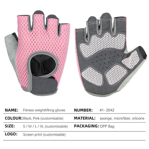 Fitness Weight Lifting Gym Gloves Half Finger Anti-Slip Breathable Bicycle -OS00948-Veeddydropshipping