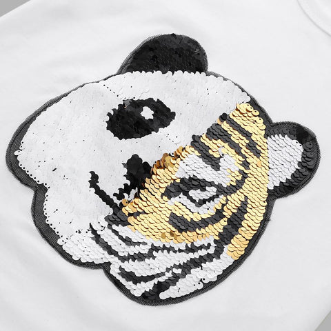 Color Change Tiger to Panda Sequin T-shirts for Boys Summer Cotton Fashion-TB01175-Veeddydropshipping