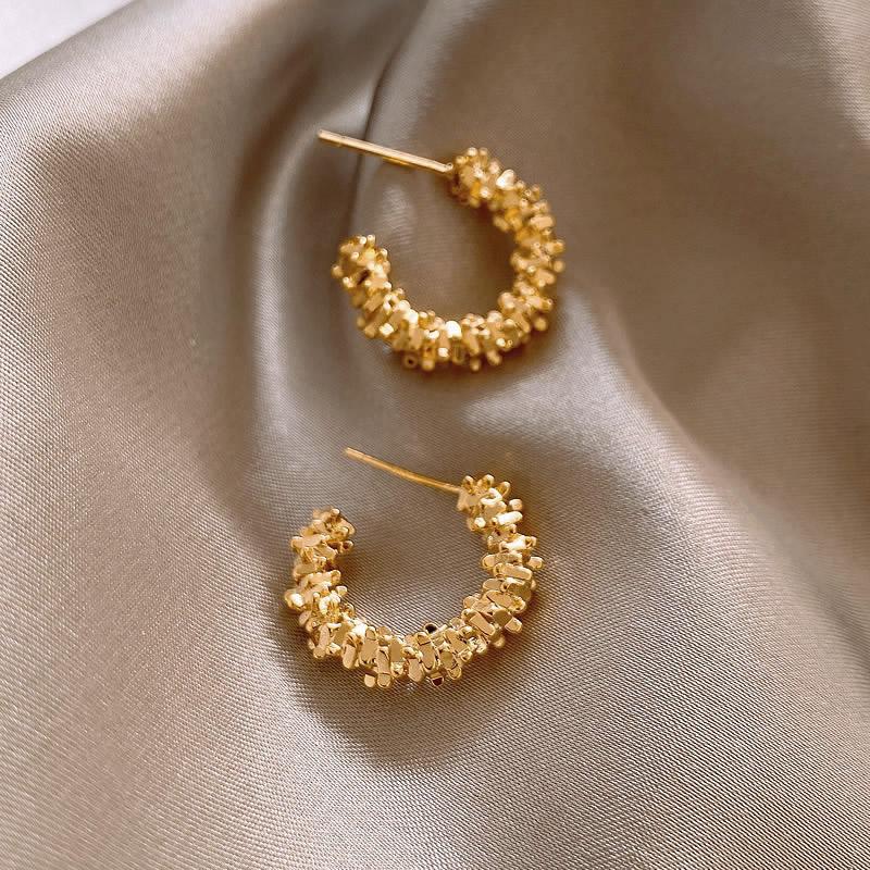 Retro Metal C-shaped Semicircular Earrings Fashion Jewelry -JW01448-Veeddydropshipping