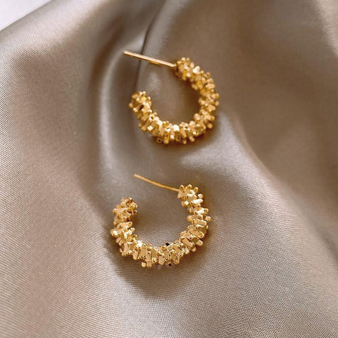 Retro Metal C-shaped Semicircular Earrings Fashion Jewelry -JW01448-Veeddydropshipping