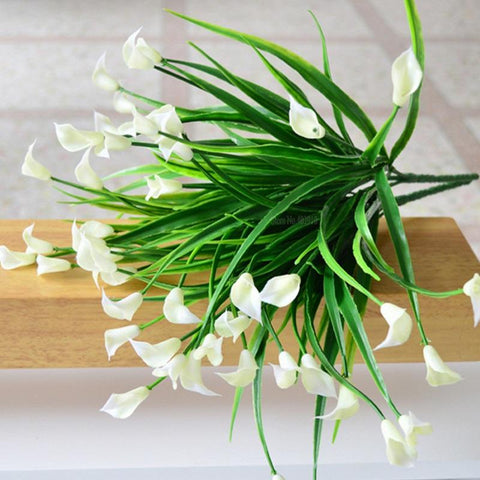 mini artificial calla with leaf plastic fake-HA00724-Veeddydropshipping