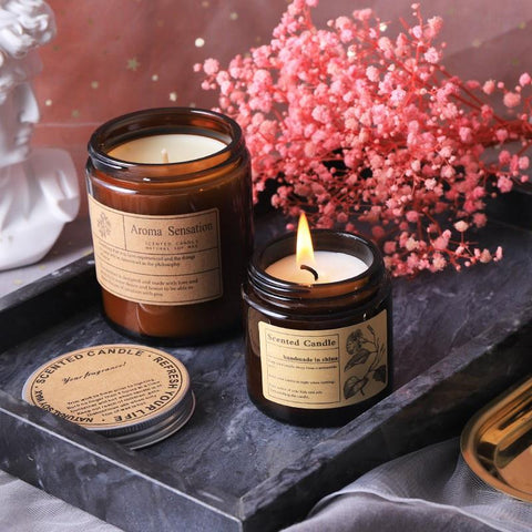 Romantic Natural Rose petal Scented Candles-HA00356-Veeddydropshipping