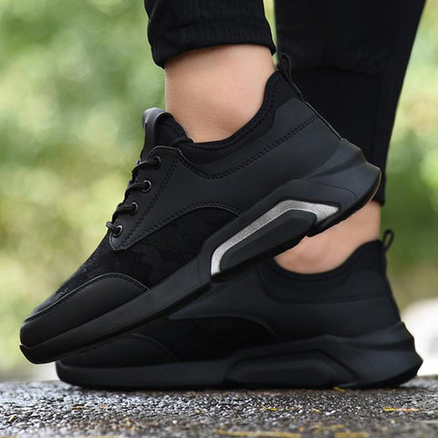 Black Fashion Jogging Trainers Flat Casual Comfortable-BS01382-Veeddydropshipping