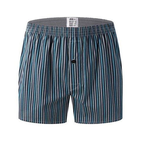 Shorts Casual Cotton Sleep Underpants High Quality Brands Plaid Loose-MF01612-Veeddydropshipping
