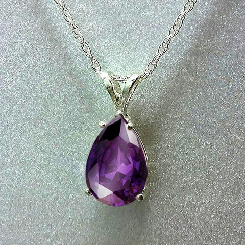 Water Drop Cubic Zirconia Crystal Women Necklace Simple -JW01344--Veeddydropshipping