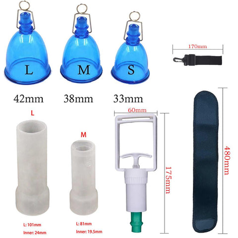 Male Penis Extender Vacuum Cup Set Glans Extension Silicone Sleeve Stretcher-BH01194-Veeddydropshipping