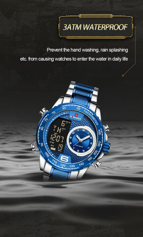 Luxury Brand New Watch Stainless Steel Dual Display Quartz -JW00796-Veeddydropshipping