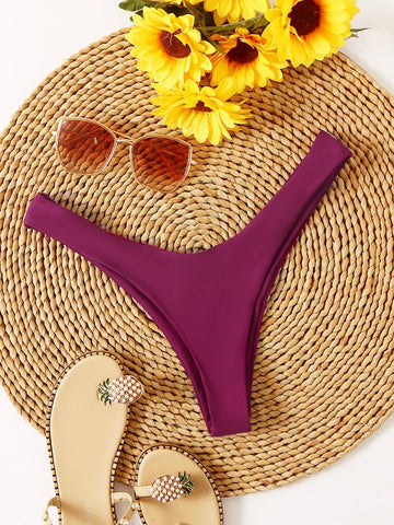 Bikini Bottoms 2023 New Women Swimsuit High Waist Thong Swimwear Trunks-OS00012-Veeddydropshipping