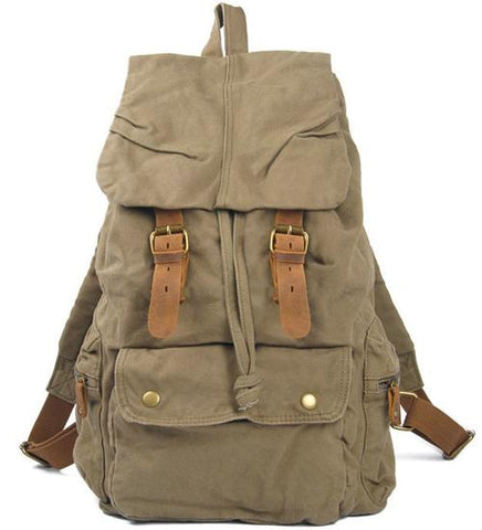 Canvas backpack Men&#39;s backpack school bag drawstring-BS00296-Veeddydropshipping
