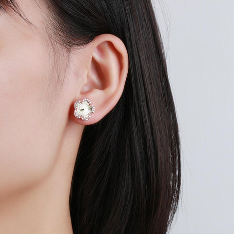 Lucky Jewelry Zircon CZ Simple Inlaid Plant Flower Pendant set-JW01328-Veeddydropshipping